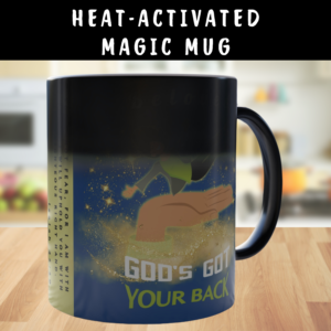 Personalizable Color-Changing "God's Got Your Back" Magic Drinkware | Fair-Skinned Woman Falling Onto God's Righteous Right Hand | Bible Verse Isaiah 41:10
