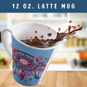 Personalizable "Believe-Rest-Receive!™" 12 oz Wraparound Latte Mug | Faith-Based, Spiritually Uplifting and Encouraging Tea Cup