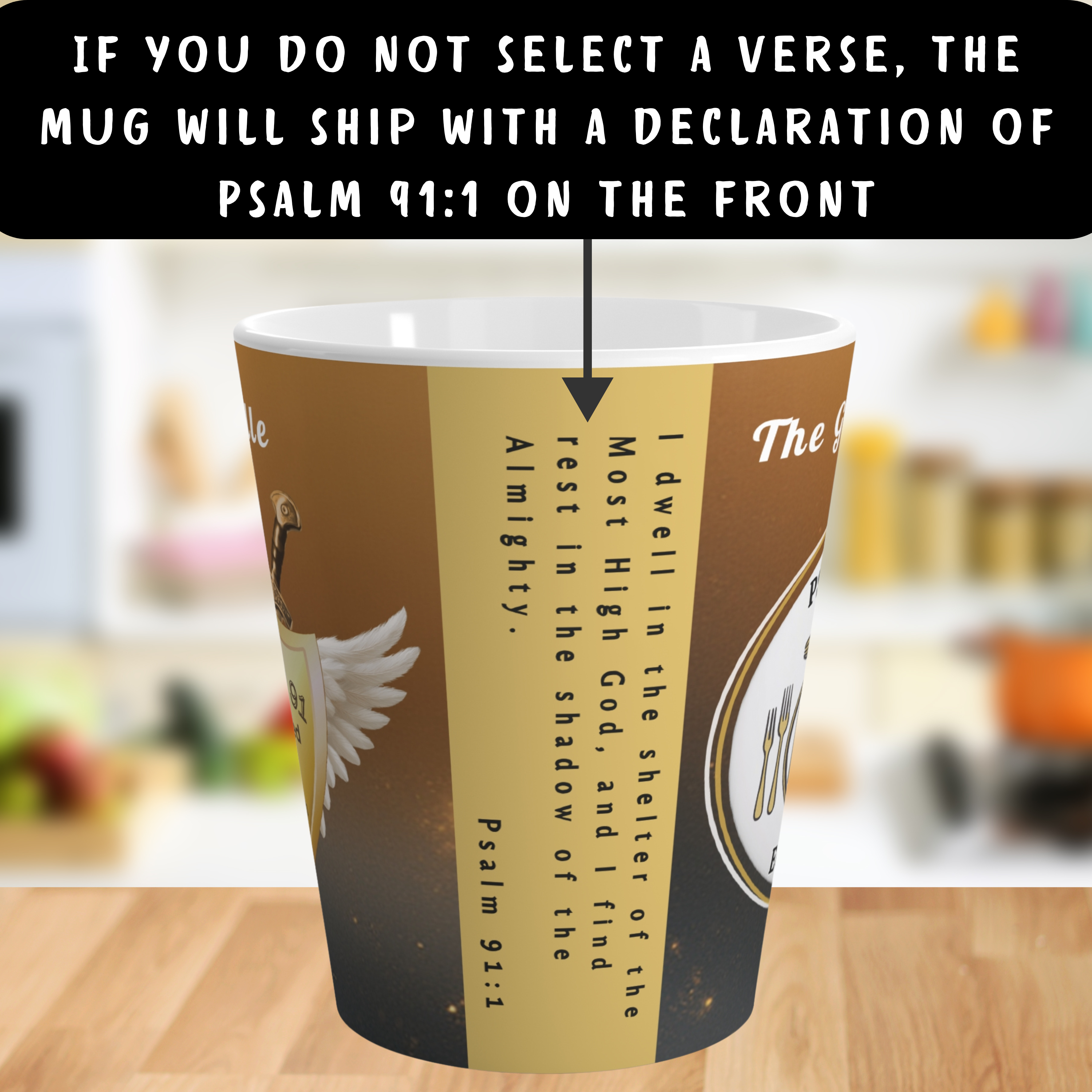 The Grace Table Presents Psalm 91 Equipped, 12 oz Personalizable Wraparound Latte Mug | Faith-Based, Spiritually Uplifting and Encouraging Tea Cup | Verse by Verse Customizable Gift - Image 10