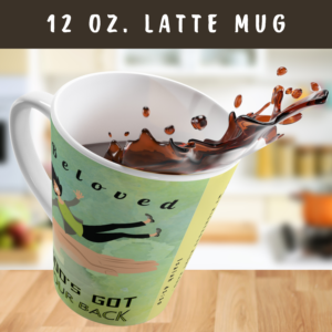 Personalizable Christian Latte Mug – “God’s Got Your Back”| Scripture Mug with A Fair-Skinned Woman Falling Onto God's Right Hand |  Isaiah 41:10 – Faith-Based 12 oz. Inspirational Gift for Women | Customizable Religious Coffee Cup