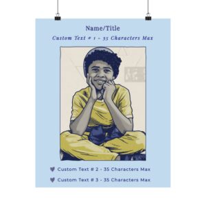 MATTE VERTICAL POSTER: Custom "Photo to Cartoon" Poster | Cartoonified Portrait for Men, Women, Kids, Pets | Personalizable Wall Art