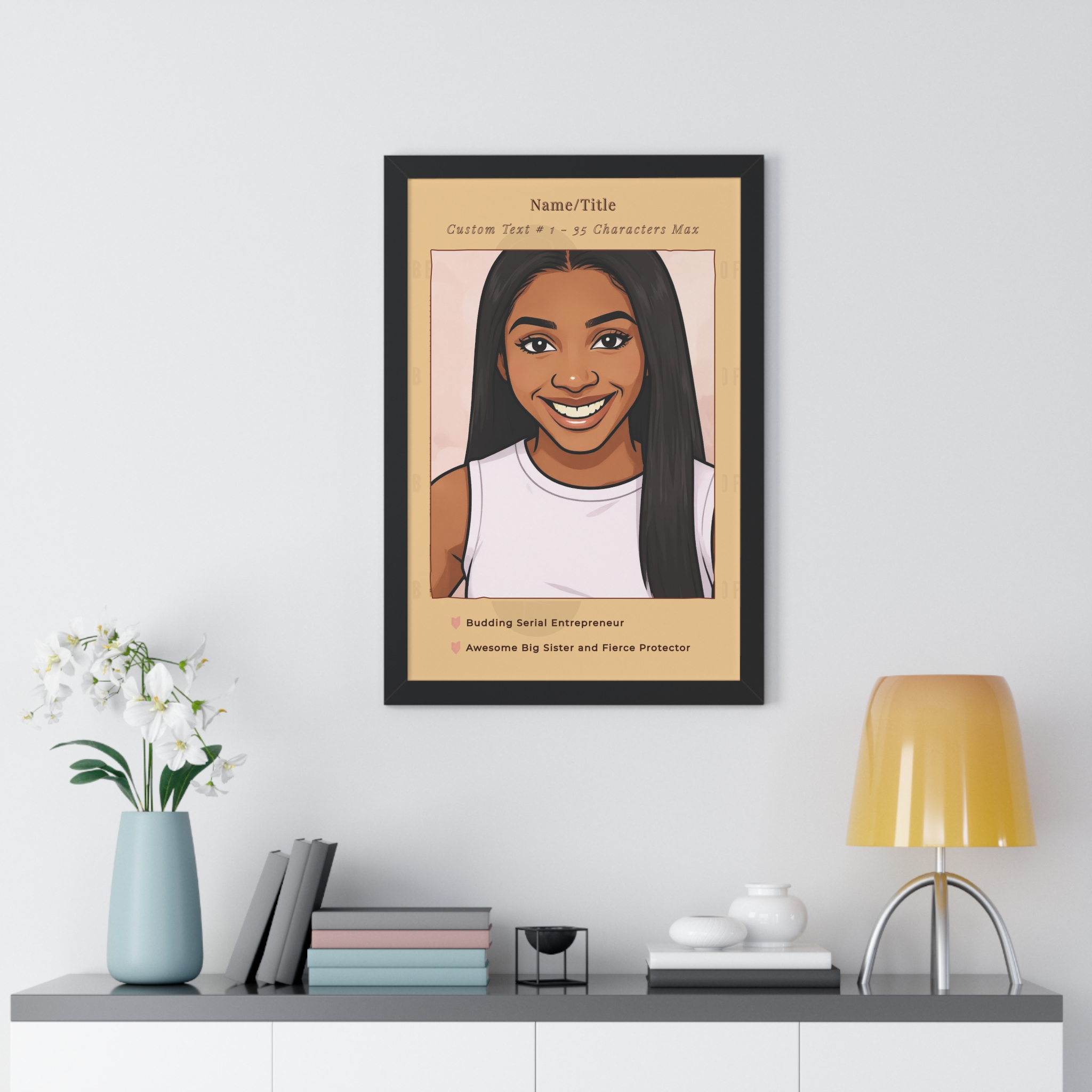 VALUE BUNDLE: Custom "Photo to Cartoon" Framed Poster AND Digital Download Files | Cartoonified Portrait for Men, Women, Kids, Pets | Personalizable Wall Art - Image 3