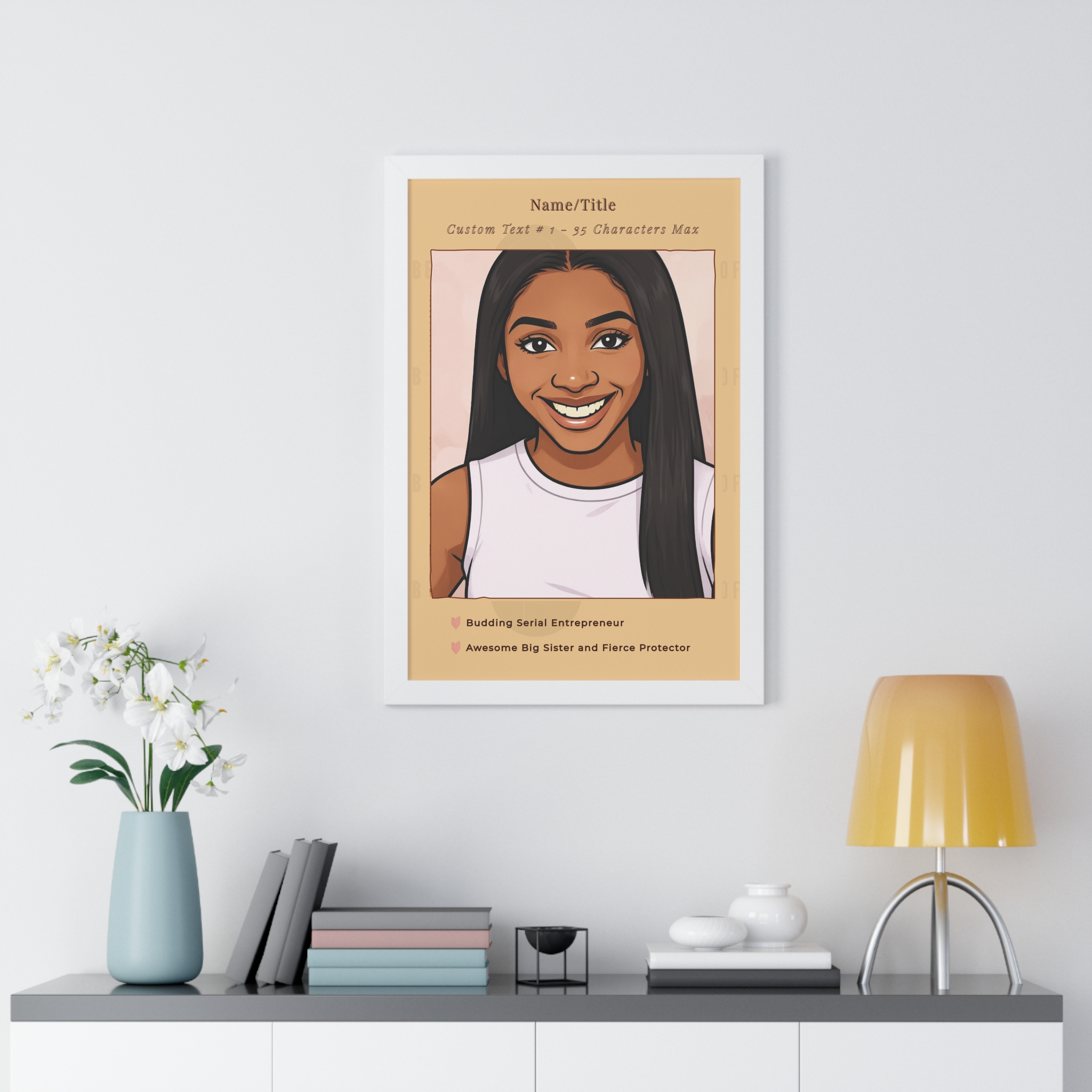 VALUE BUNDLE: Custom "Photo to Cartoon" Framed Poster AND Digital Download Files | Cartoonified Portrait for Men, Women, Kids, Pets | Personalizable Wall Art - Image 13