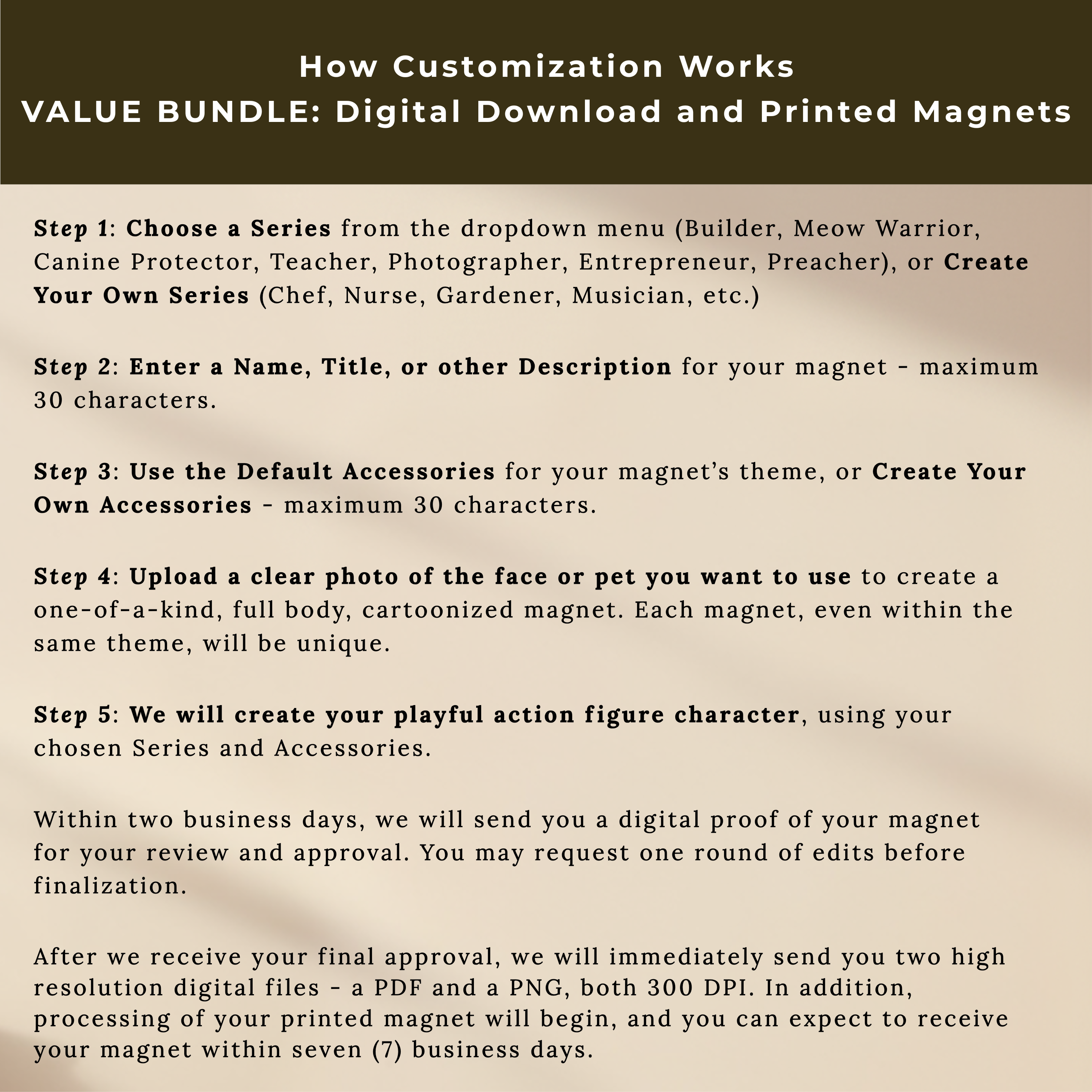 VALUE BUNDLE: Custom Photo-to-Cartoon Action Figure Magnet AND Digital Download Files | Cartoonified Gift Magnet | Choose a Suggested Series or Create Your Own - Image 8