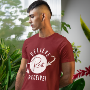 Believe-Rest-Receive!™ T-Shirt | Roadmap of Faith Christian Apparel | Inspirational Spiritual Gift | Bella+Canvas 3001 Soft Tee