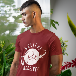 Believe-Rest-Receive!™ T-Shirt | Roadmap of Faith Christian Apparel | Inspirational Spiritual Gift | Bella+Canvas 3001 Soft Tee