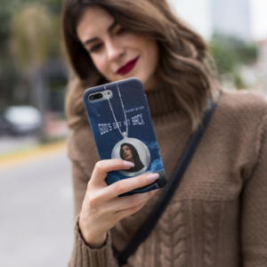 "God's Got My Back" iPhone Case - Personalized Photo Locket Phone Case with Isaiah 41:10 | Protective Tough Case with Righteous Right Hand of God Design