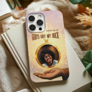 "God's Got My Back" Google Pixel Case - Personalized Photo Locket Phone Case with Isaiah 41:10 | Protective Tough Case with Righteous Right Hand of God Design