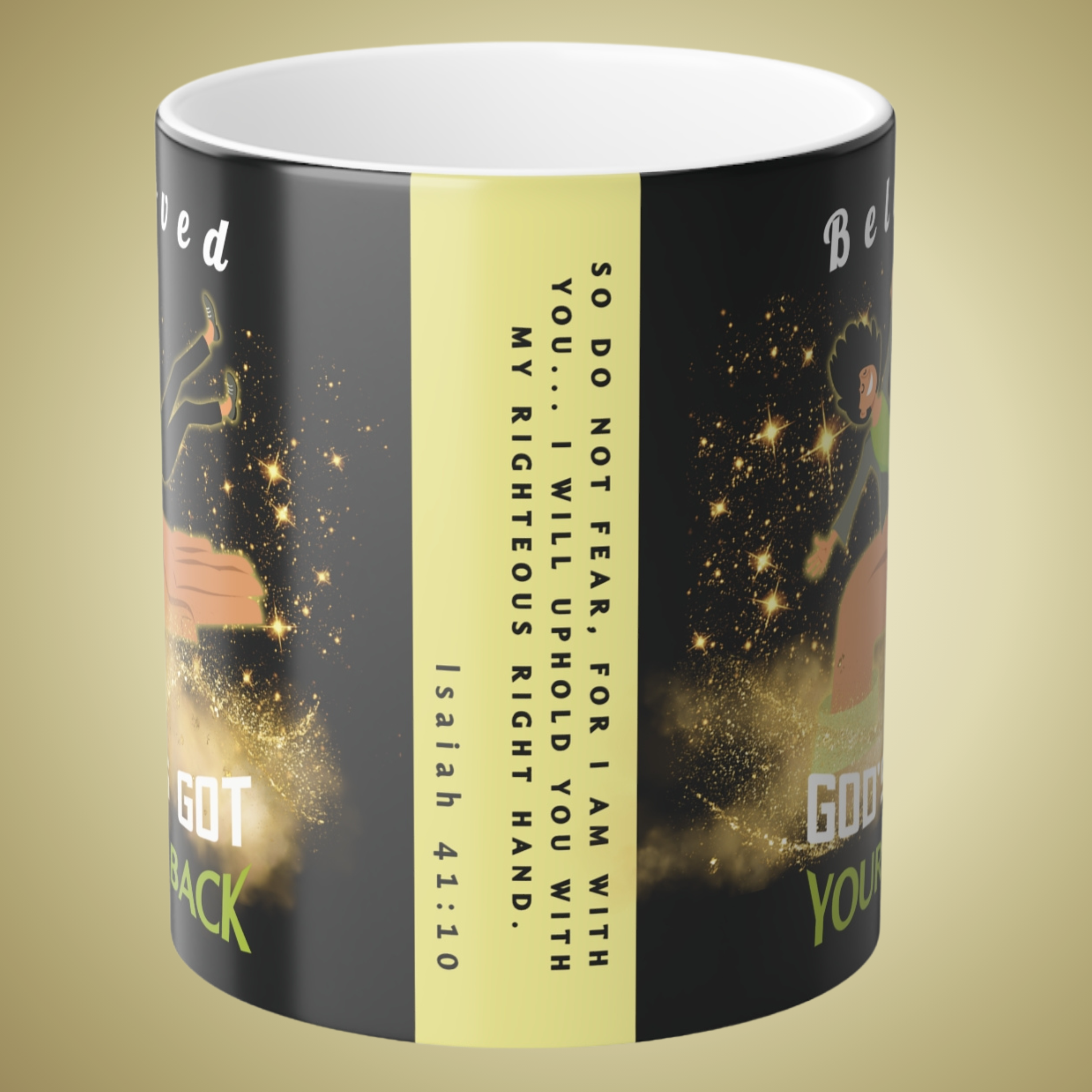 Personalizable Color-Changing "God's Got Your Back" Magic Drinkware | Fair-Skinned Woman Falling Onto God's Righteous Right Hand | Bible Verse Isaiah 41:10 Gift - Image 12