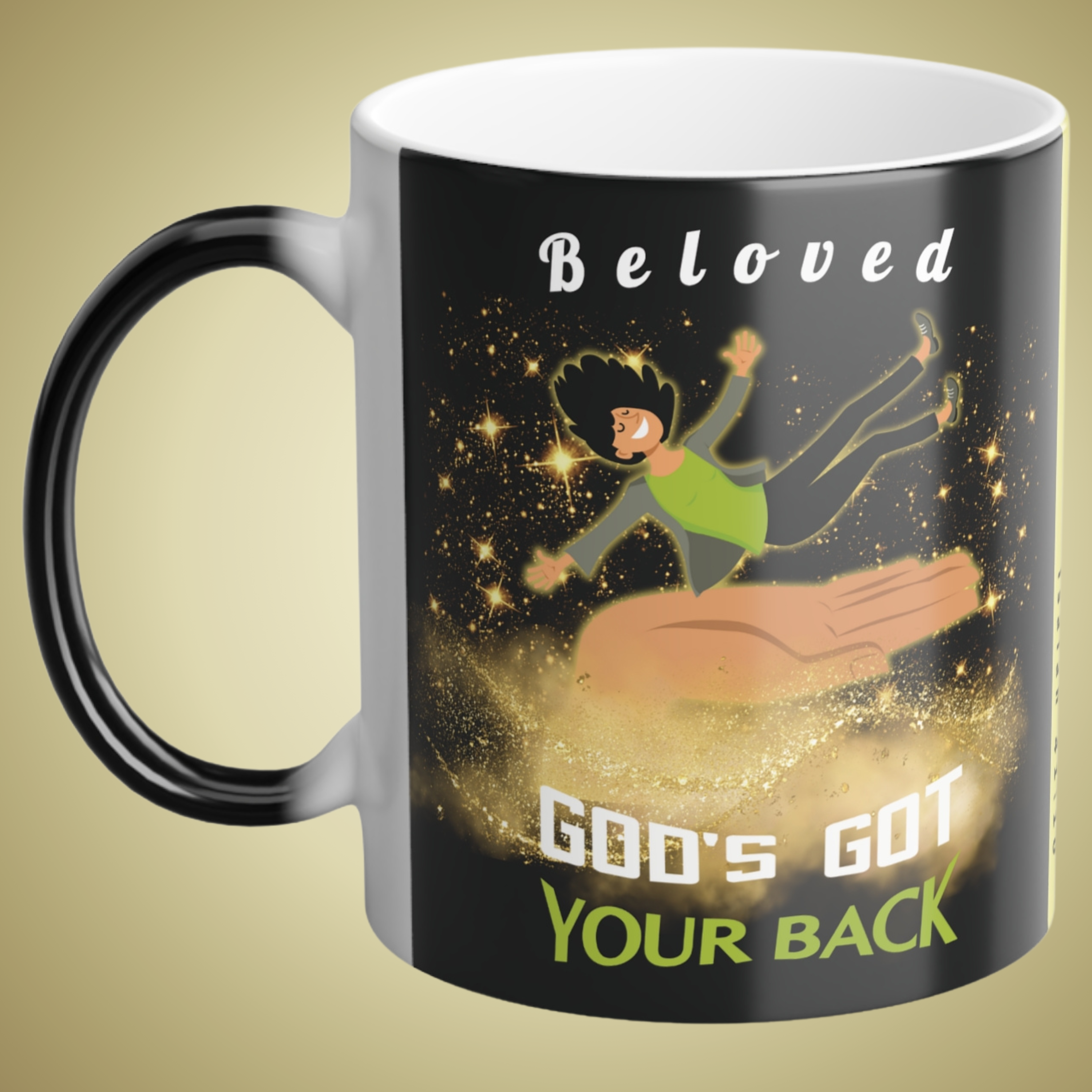 Personalizable Color-Changing "God's Got Your Back" Magic Drinkware | Fair-Skinned Woman Falling Onto God's Righteous Right Hand | Bible Verse Isaiah 41:10 Gift - Image 11