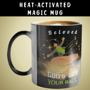 Personalizable Color-Changing "God's Got Your Back" Magic Drinkware | Fair-Skinned Woman Falling Onto God's Righteous Right Hand | Bible Verse Isaiah 41:10 Gift