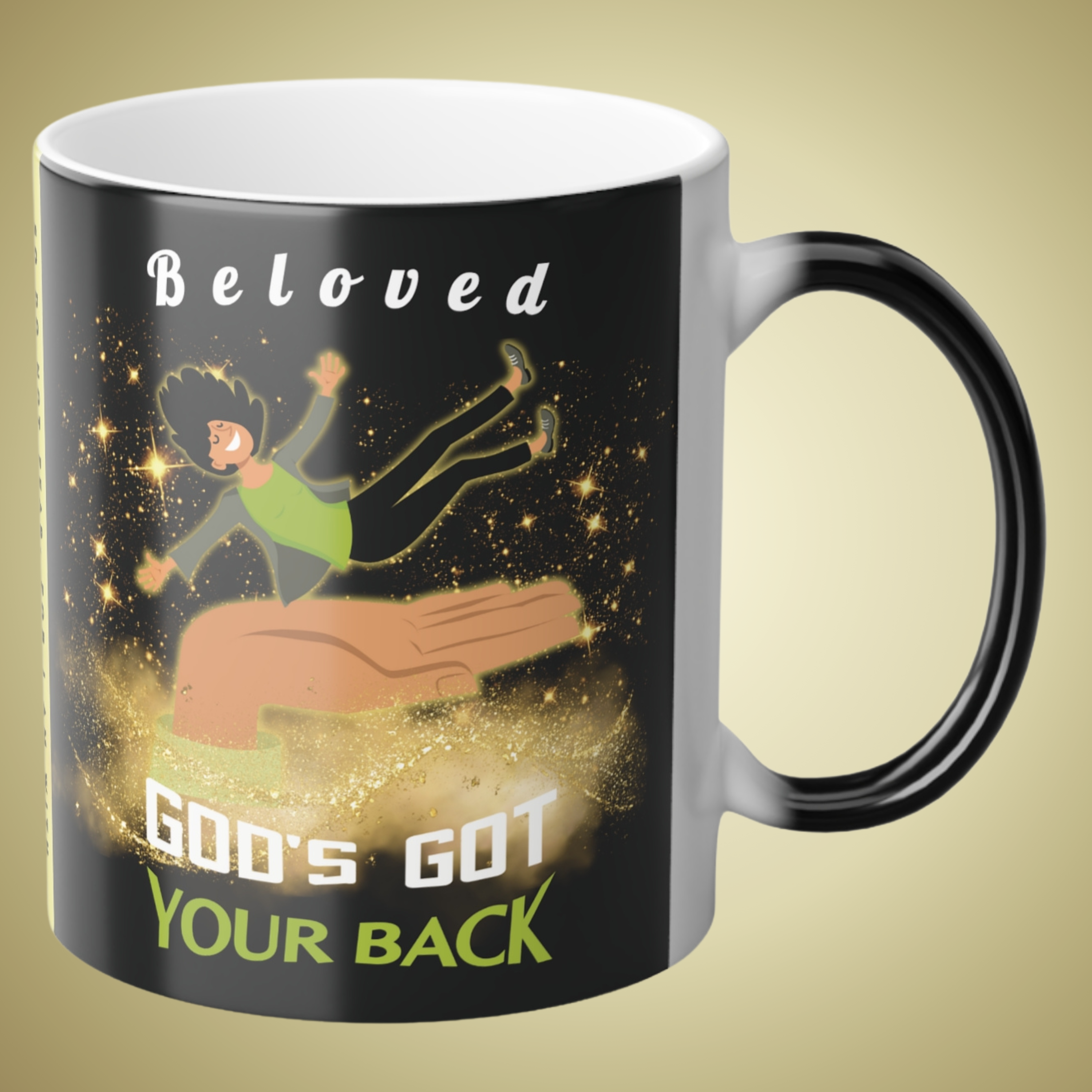 Personalizable Color-Changing "God's Got Your Back" Magic Drinkware | Fair-Skinned Woman Falling Onto God's Righteous Right Hand | Bible Verse Isaiah 41:10 Gift - Image 13