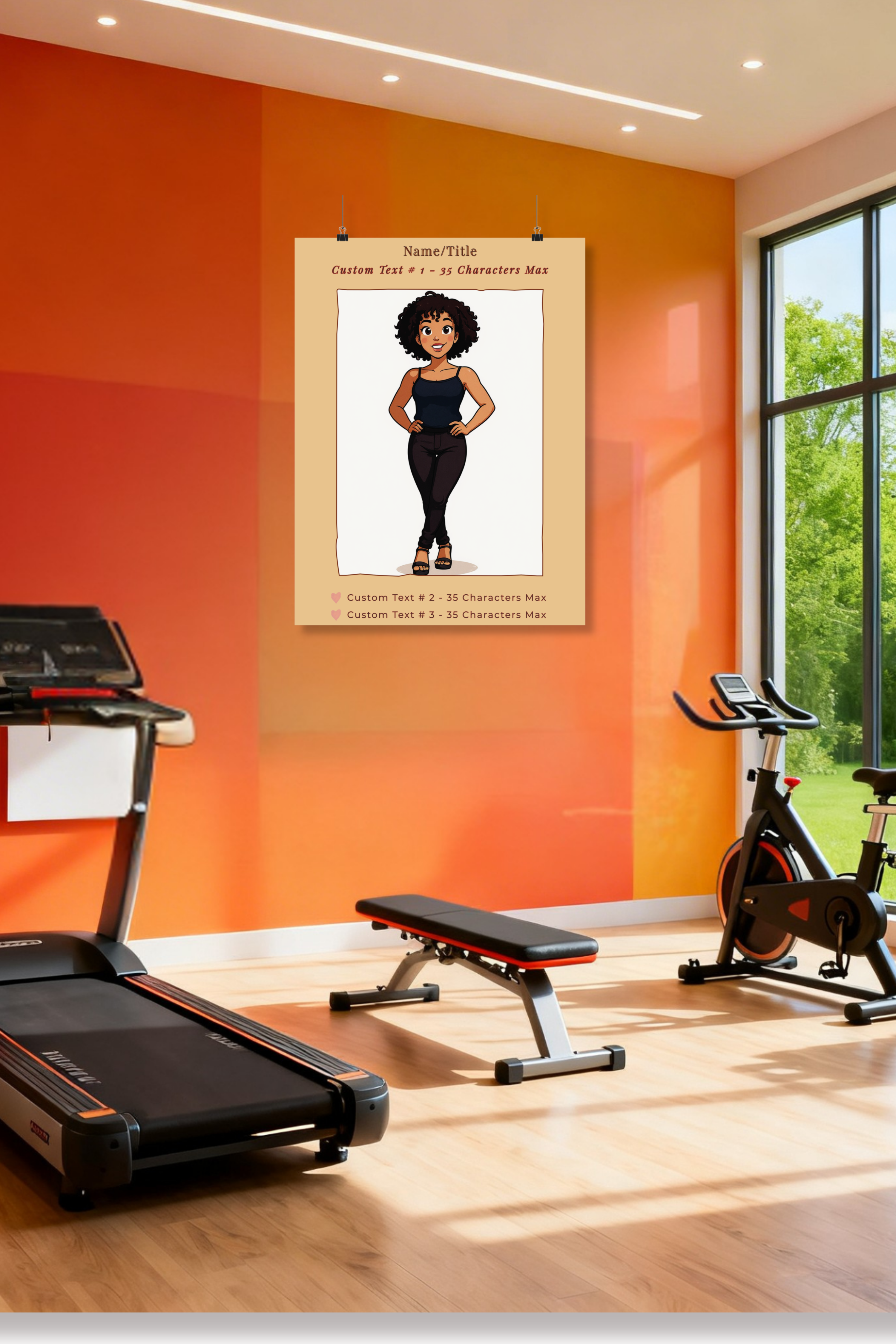 VALUE BUNDLE: Custom "Photo to Cartoon" Matte Vertical Poster AND Digital Download Files | Cartoonified Portrait for Men, Women, Kids, Pets | Personalizable Wall Art