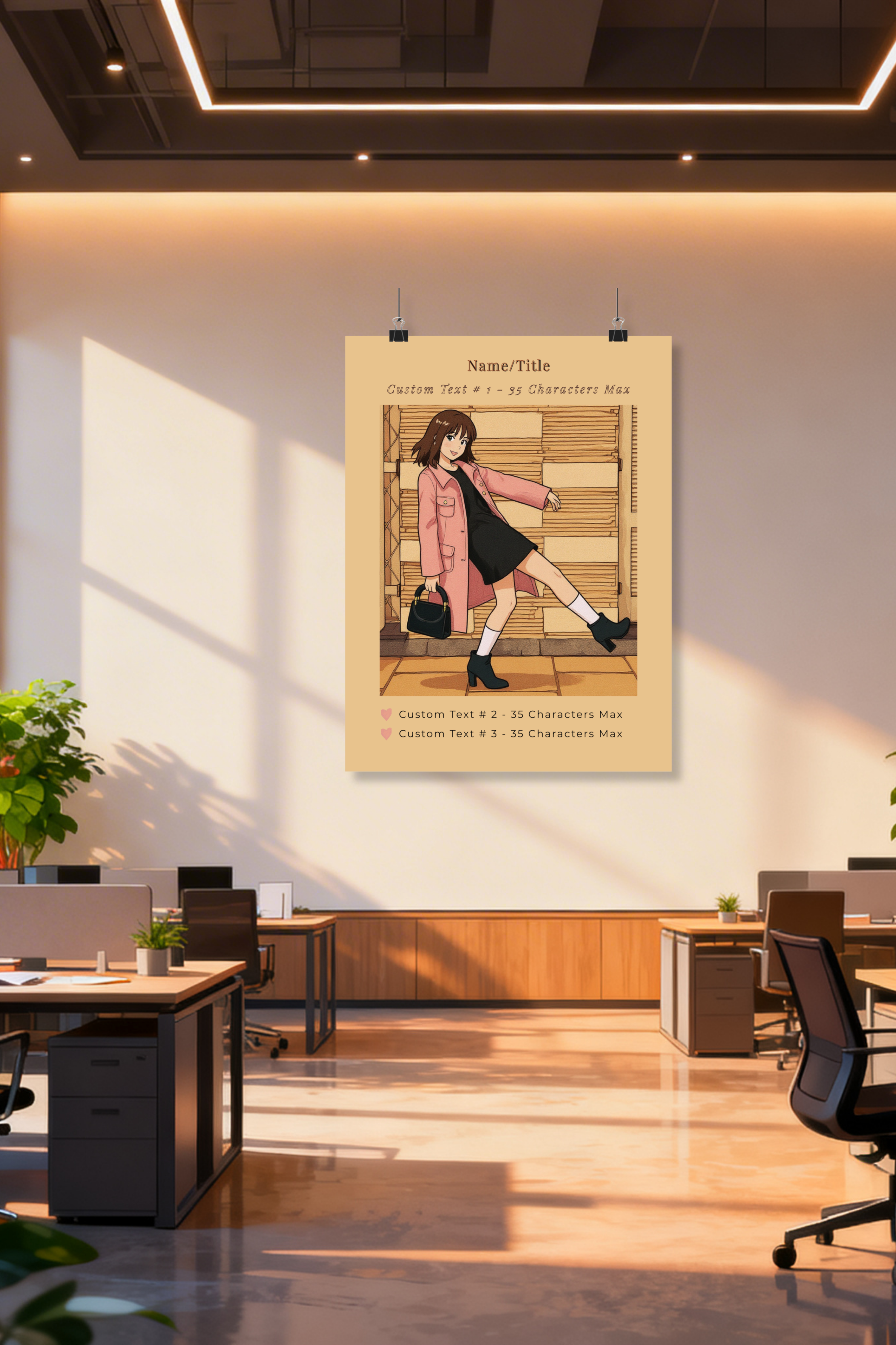 VALUE BUNDLE: Custom "Photo to Cartoon" Matte Vertical Poster AND Digital Download Files | Cartoonified Portrait for Men, Women, Kids, Pets | Personalizable Wall Art - Image 9