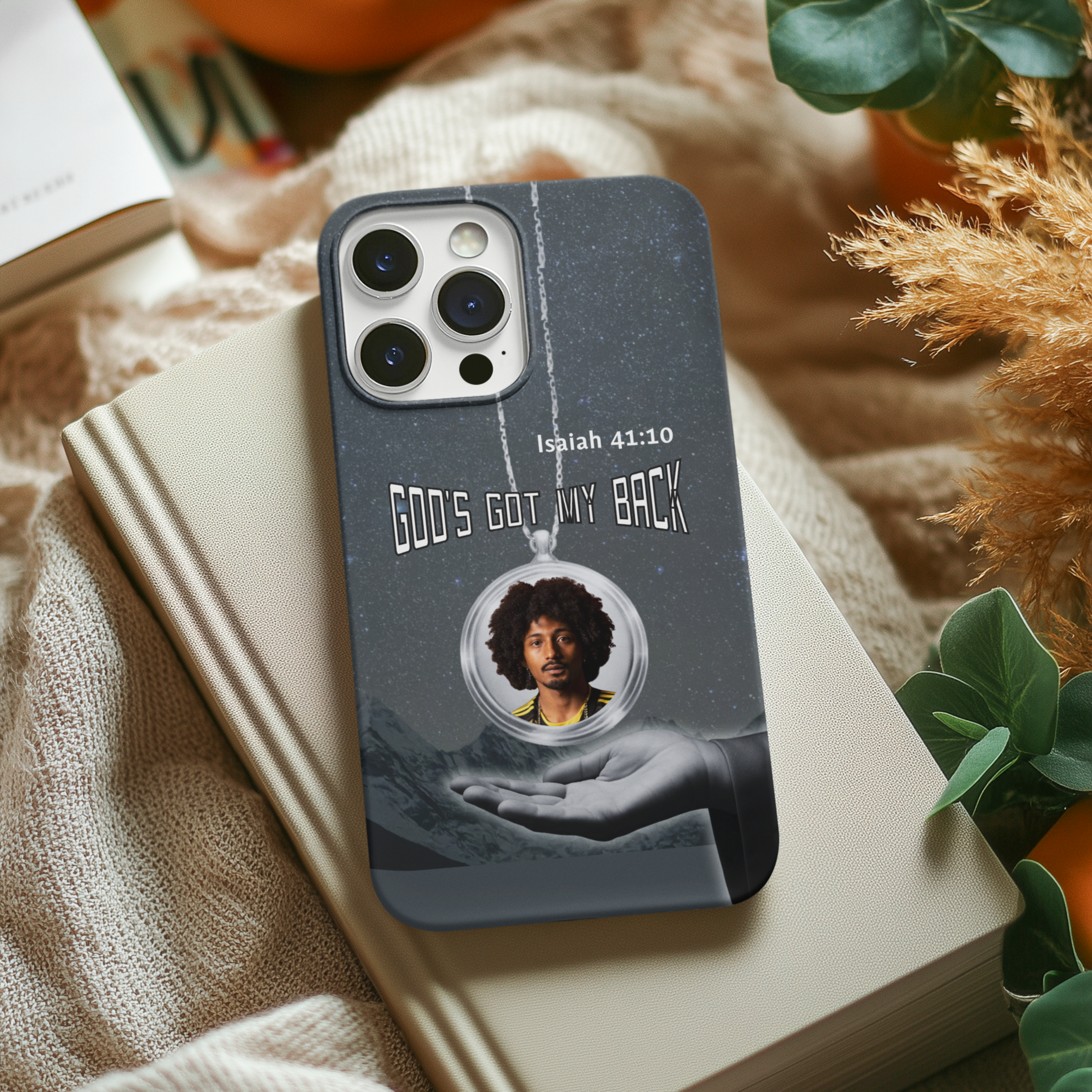 "God's Got My Back" Samsung Phone Case - Personalized Photo Locket Case with Isaiah 41:10 | Protective Tough Case with Righteous Right Hand of God Design - Image 6