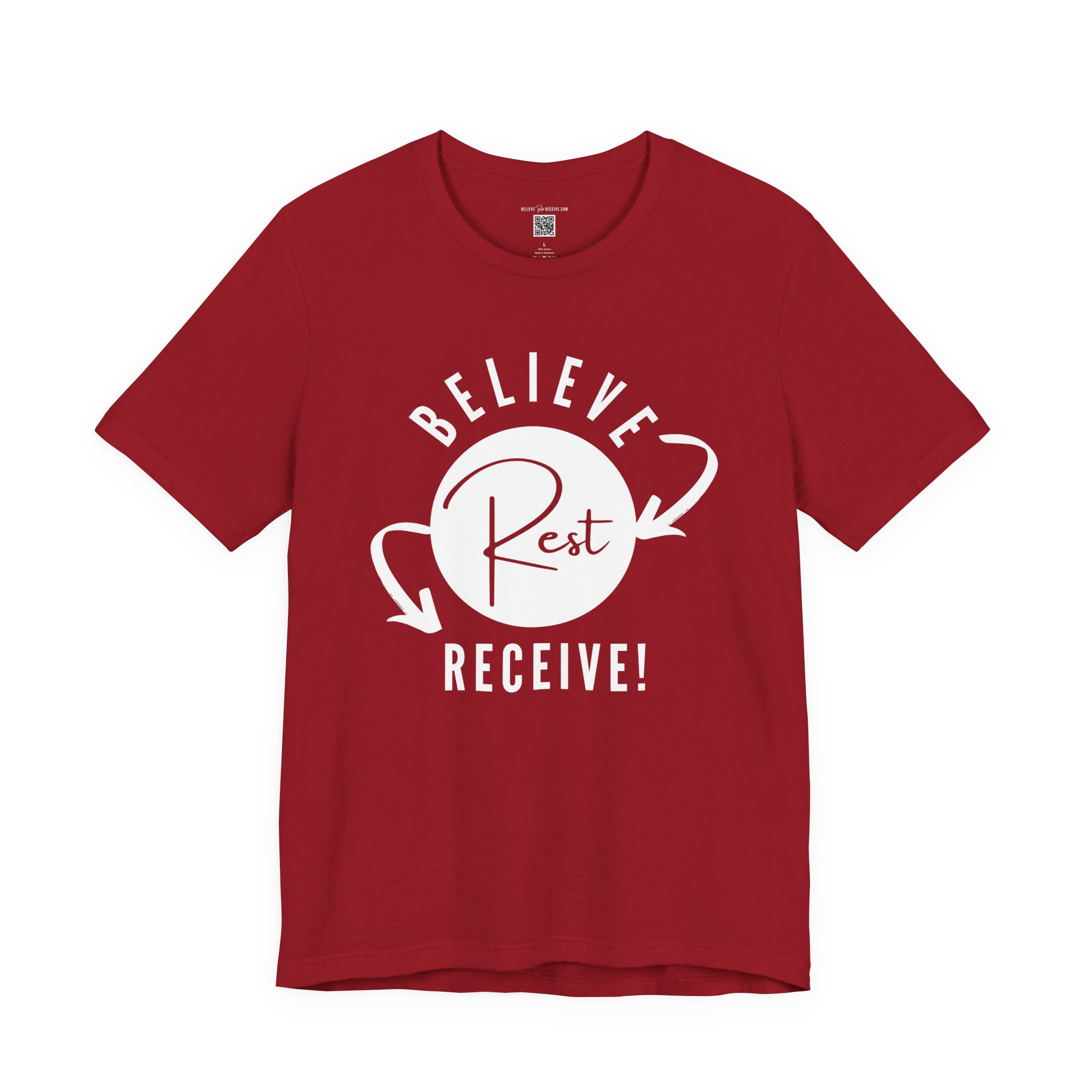 Believe-Rest-Receive!™ T-Shirt | Roadmap of Faith Christian Apparel | Inspirational Spiritual Gift | Bella+Canvas 3001 Soft Tee - Image 2