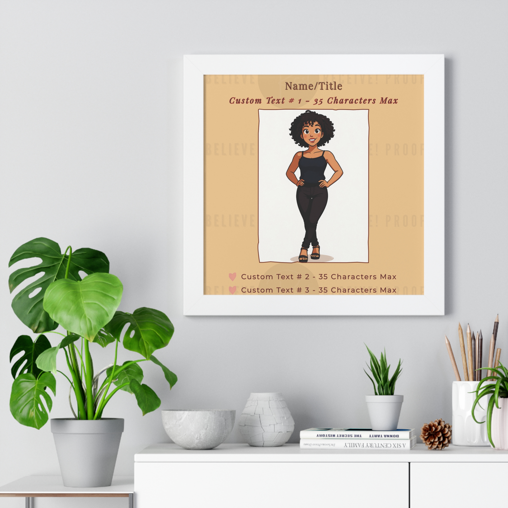 VALUE BUNDLE: Custom "Photo to Cartoon" Framed Poster AND Digital Download Files | Cartoonified Portrait for Men, Women, Kids, Pets | Personalizable Wall Art - Image 2