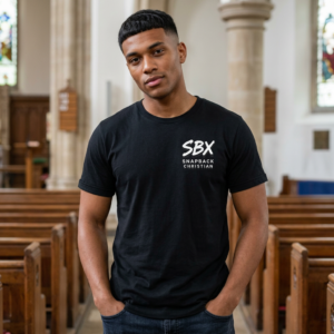 SBX "Less Drift. Faster Snapback." Double-Sided Premium Tee | Snapback Christian SBX Graphic T-Shirt